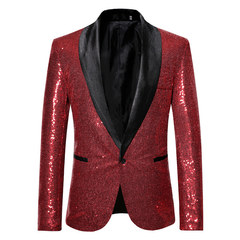 Men's Plus Size Casual Dance Sequined Suit