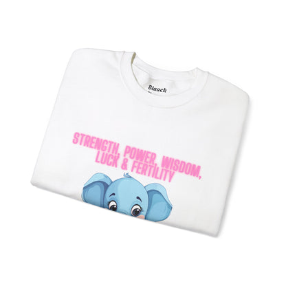 Elephant Crewneck Sweatshirt - Strength, Power, Wisdom, Luck & Fertility