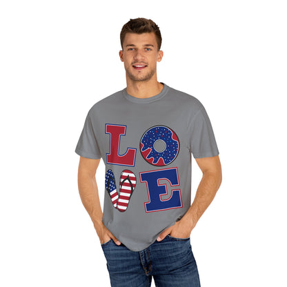 Patriotic Love T-Shirt for Summer Celebrations