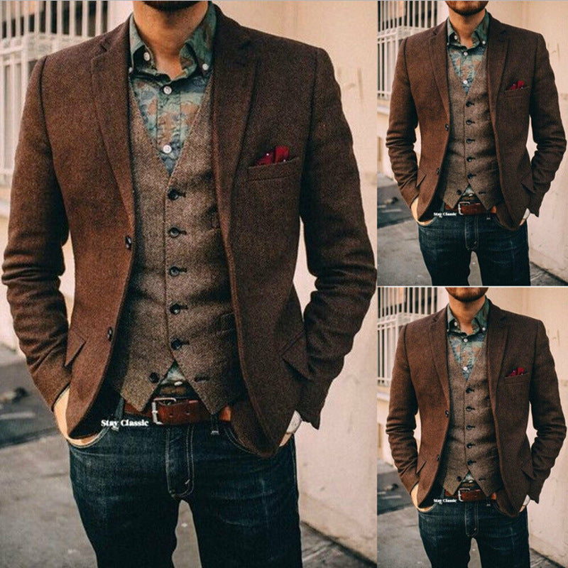 Casual Suit Men's Vest And Pants Suit