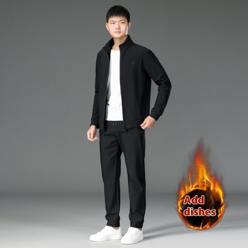 High-end Fleece-lined Casual Suit Men