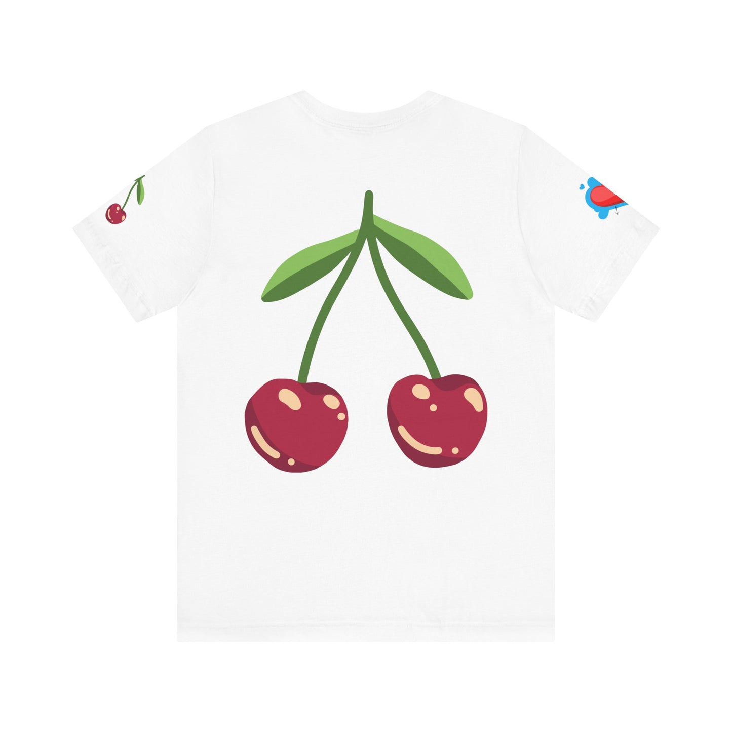 Heart & Cherry Graphic Tee - Fun Unisex Jersey Short Sleeve Shirt for Casual Wear