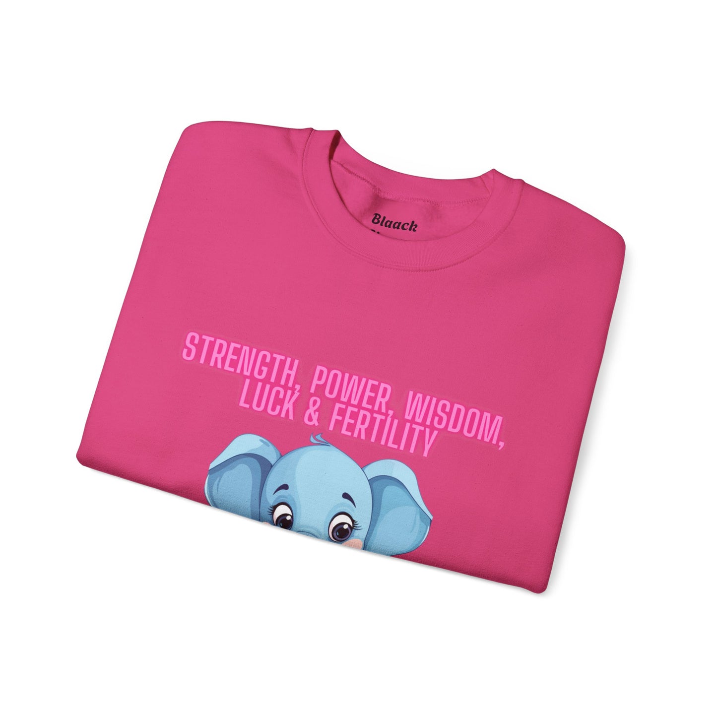 Elephant Crewneck Sweatshirt - Strength, Power, Wisdom, Luck & Fertility