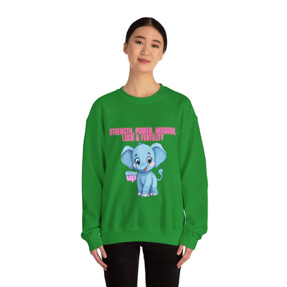 Elephant Crewneck Sweatshirt - Strength, Power, Wisdom, Luck & Fertility