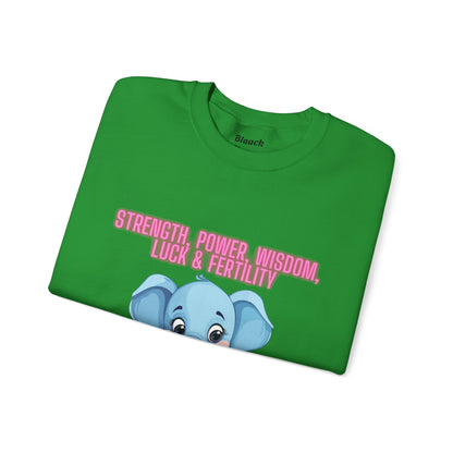 Elephant Crewneck Sweatshirt - Strength, Power, Wisdom, Luck & Fertility