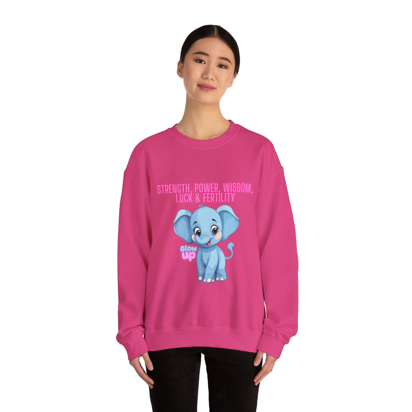 Elephant Crewneck Sweatshirt - Strength, Power, Wisdom, Luck & Fertility