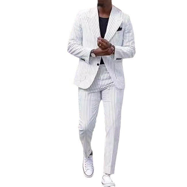 American Light Luxury Business Casual Trousers Striped Suit