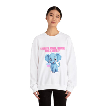 Elephant Crewneck Sweatshirt - Strength, Power, Wisdom, Luck & Fertility