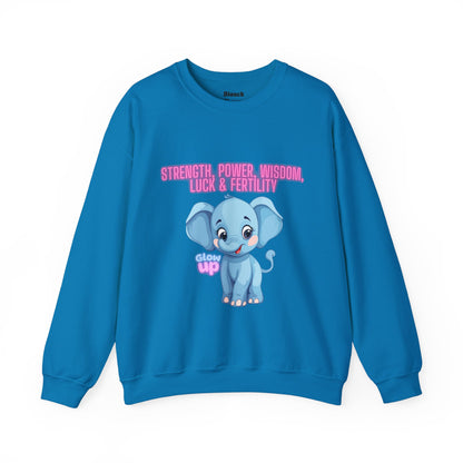 Elephant Crewneck Sweatshirt - Strength, Power, Wisdom, Luck & Fertility