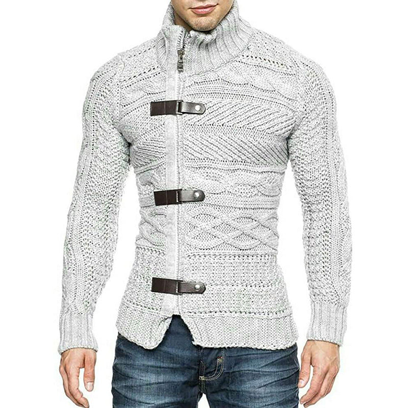 Autumn And Winter Turtleneck Men's Cardigan Coat