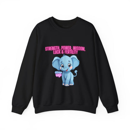 Elephant Crewneck Sweatshirt - Strength, Power, Wisdom, Luck & Fertility