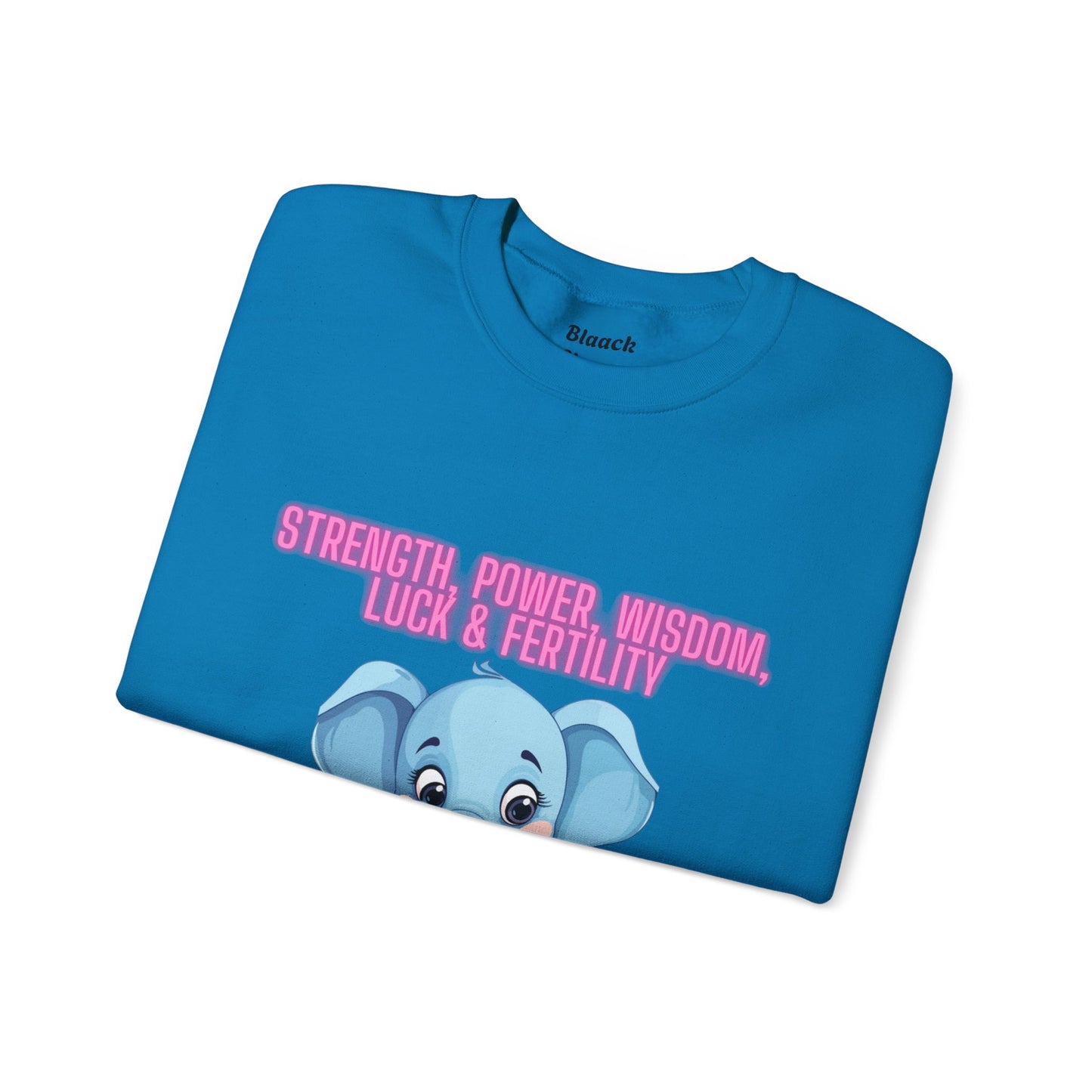 Elephant Crewneck Sweatshirt - Strength, Power, Wisdom, Luck & Fertility