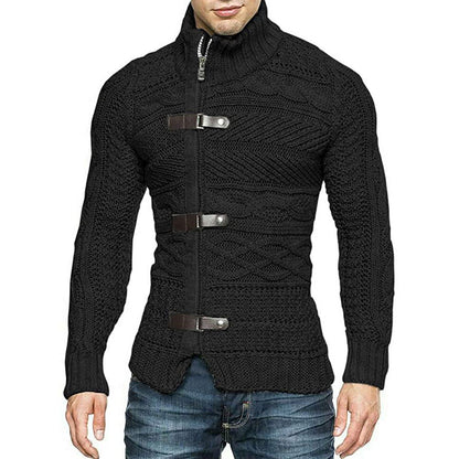 Autumn And Winter Turtleneck Men's Cardigan Coat