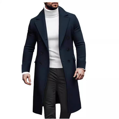 Woolen Large Overcoat Male Double-breasted Coat