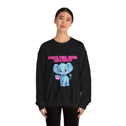 Elephant Crewneck Sweatshirt - Strength, Power, Wisdom, Luck & Fertility