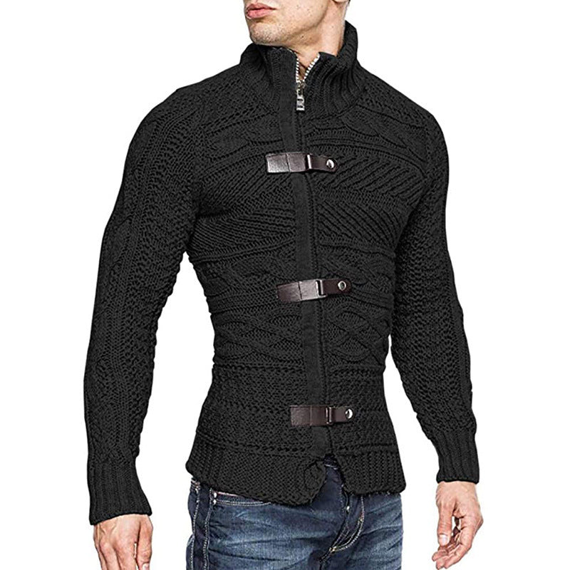 Autumn And Winter Turtleneck Men's Cardigan Coat