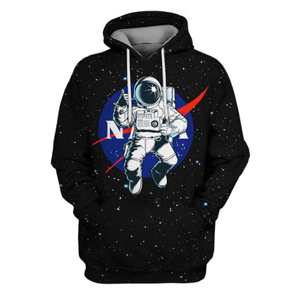 Men's 3d Space Suit Digital Printing Long-sleeved Pullover Hoodie