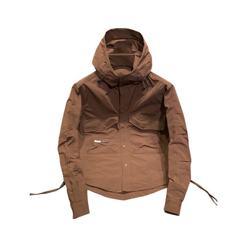 Fashion Casual Hooded Workwear Shell Jacket Men's Coat