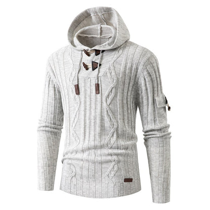 Horn Button Slim Fit Men's Sweater