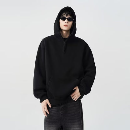 Men's Casual All-match American Hooded Fleece Lined Sweater