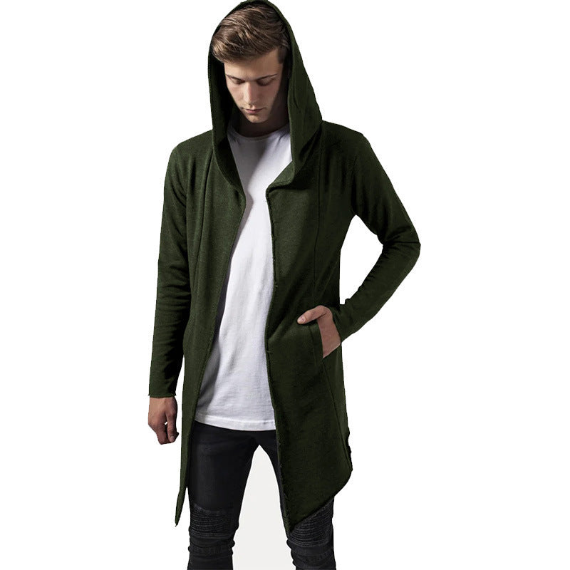 Mid-length Sweater Cardigan Zipper Coat For Men