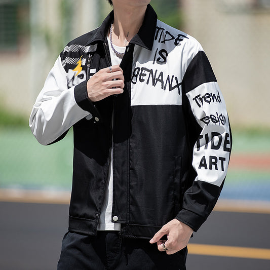 Men's Jacket Coat Loose Fashion Casual Handsome Young Top