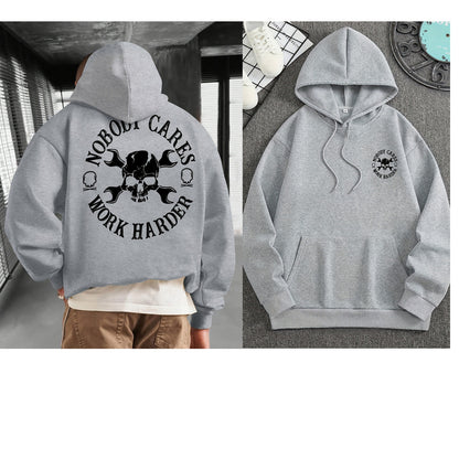 Men's Casual Skull Letter Print Hoodie