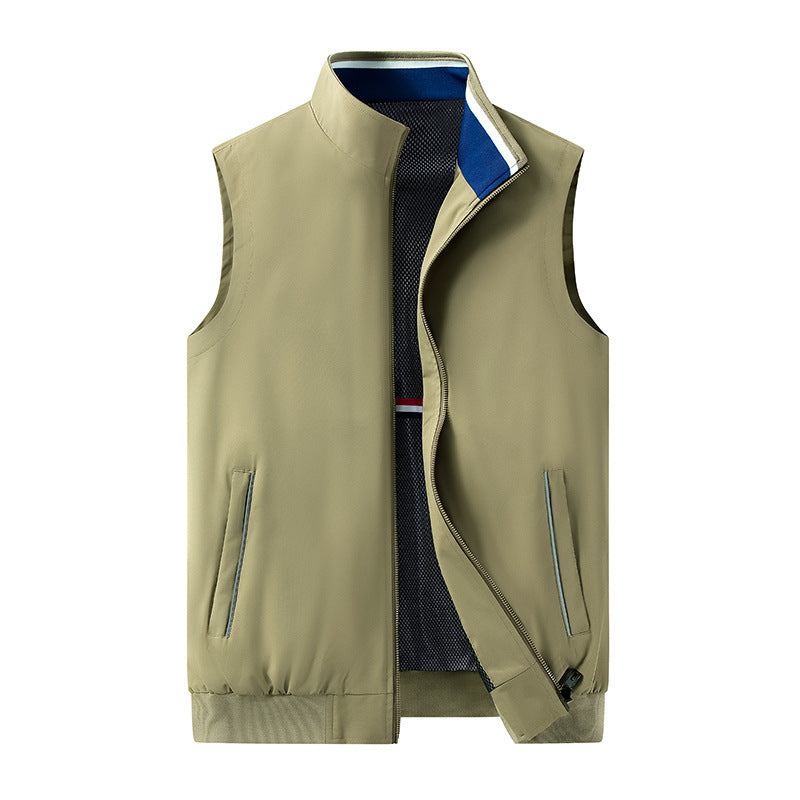 Fashion Outerwear Stand Collar Casual Vest Outdoor All-matching Men's Vest