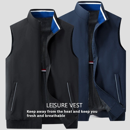 Fashion Outerwear Stand Collar Casual Vest Outdoor All-matching Men's Vest