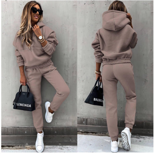 Women's New Hooded Sweatshirt Sports Suit