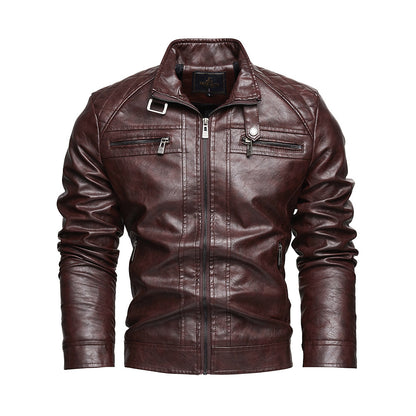 Personalized Trendy Pocket Pu Leather Coat Trendy Men Leather Jacket